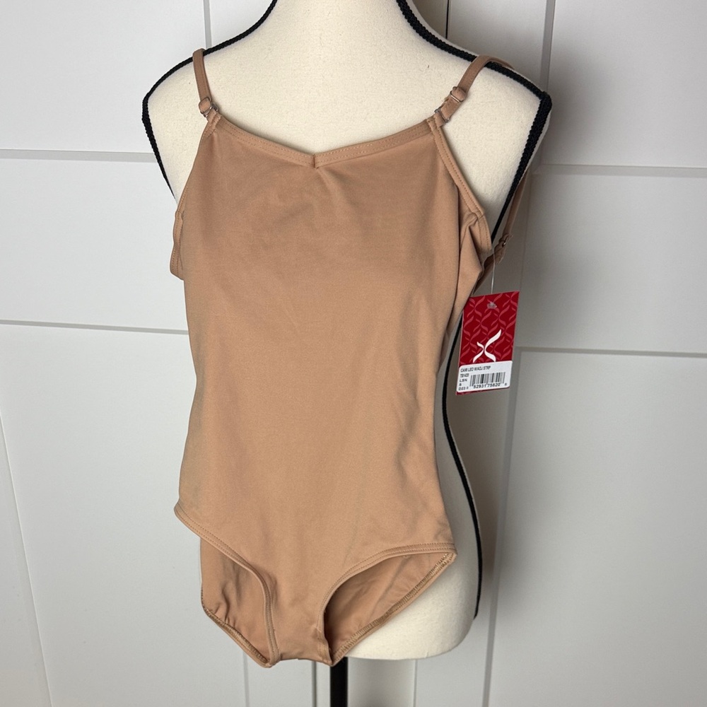 Capezio team basics camisole leotard with adjustable straps small LIGHT SUNTAN
